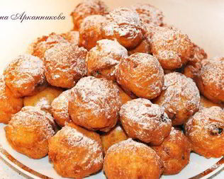 Творожные пончики с изюмом