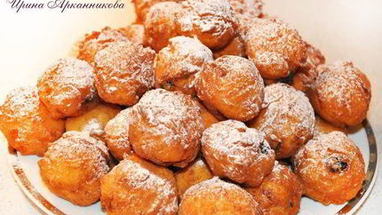 Творожные пончики с изюмом