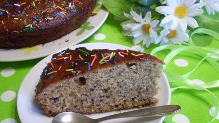 Постная коврижка с вареньем