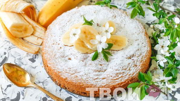шарлотка с бананами