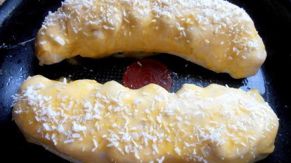 банановый штрудель в мармеладной карамели