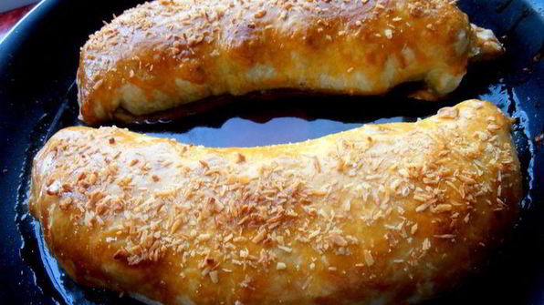 банановый штрудель в мармеладной карамели