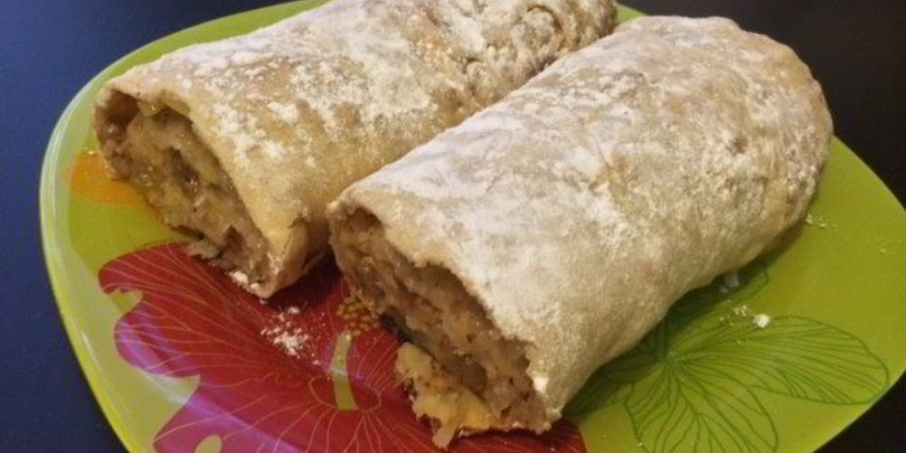 Рецепт постного яблочного штруделя