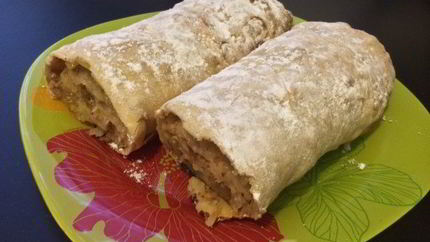 Постный яблочный штрудель