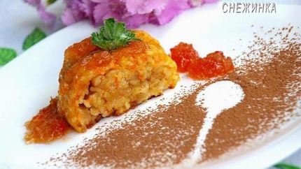 Рисовый штрудель с томатно-яблочным джемом