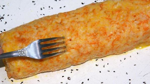 рисовый штрудель с томатно-яблочным джемом