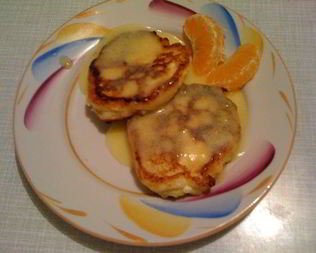 Ванильно-апельсиновые сырники с апельсиновым кердом