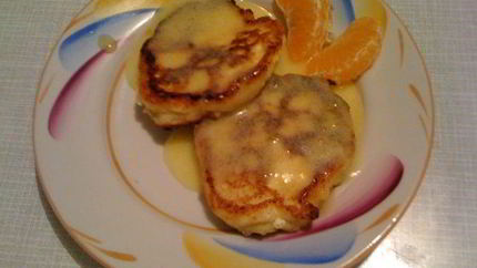 Ванильно-апельсиновые сырники с апельсиновым кердом