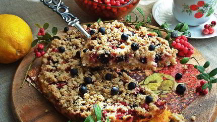 Ягодный творожник без муки