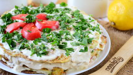 Кабачковый торт с помидорами