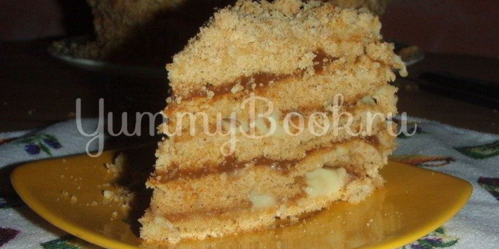 Рецепт медового торта с заварным кремом и ириской