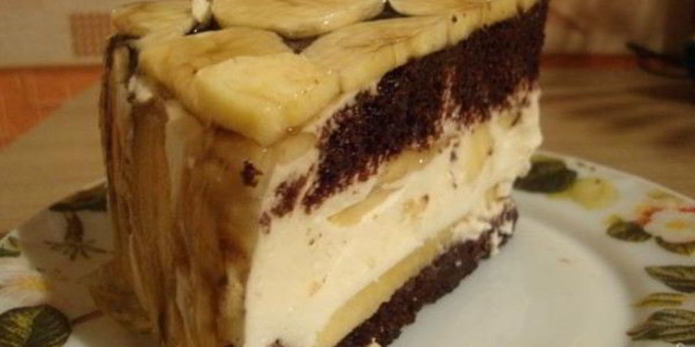 Рецепт шоколадного торта с бананами