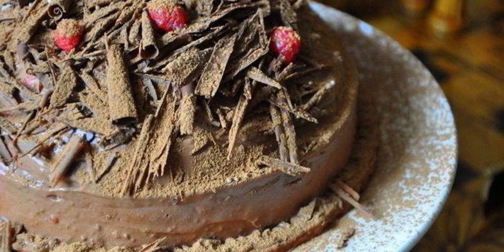 Рецепт тыквенно-шоколадного торт-купол с малиновым желе