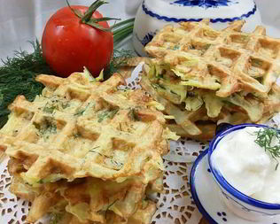 Картофельные вафли с зеленью