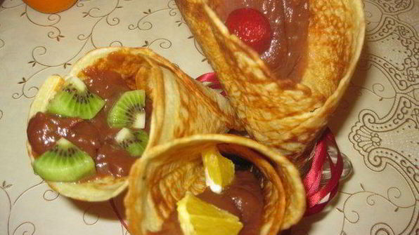 вафельные трубочки с кремом нутелла