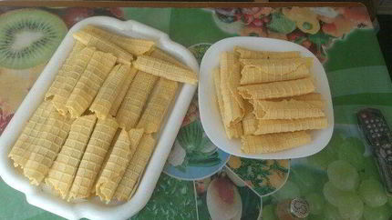 Вафельные трубочки со сгущенкой