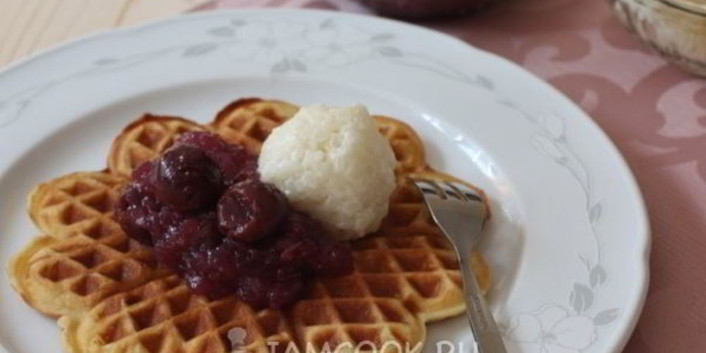 Рецепт вафель с рисовой кашей и киселем
