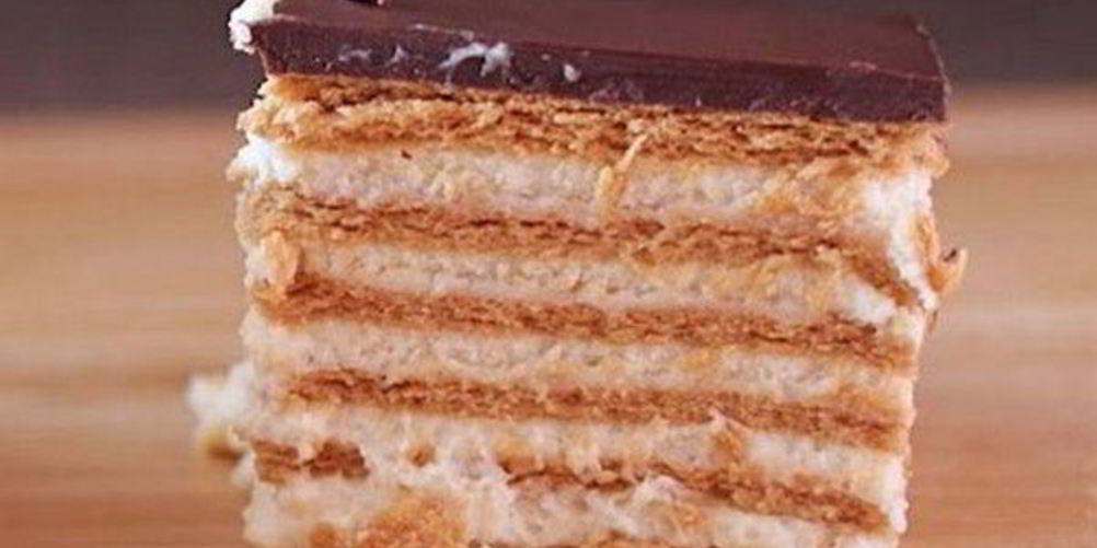 Рецепт домашнего торта-эклера из печенья