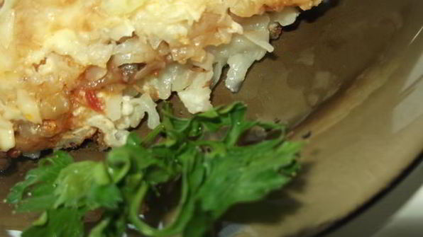 картофельная запеканка с шампиньонами