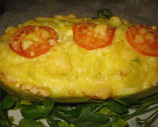 Овощная запеканка в кабачке