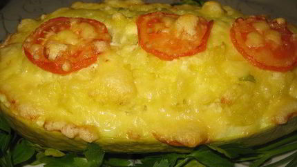 Овощная запеканка в кабачке