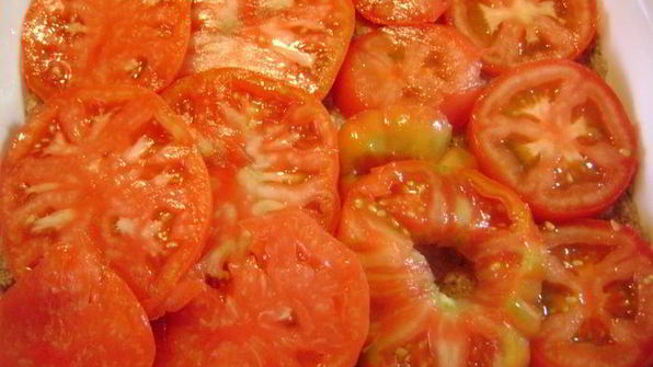 слоеная запеканка с мясом и сыром