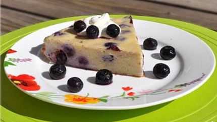 Творожная запеканка с черникой