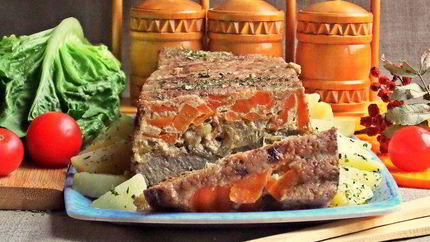 Запеканка-перевертыш из печени и овощей