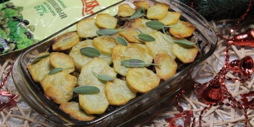 Рецепт запеканка с картофелем, курицей и грибами