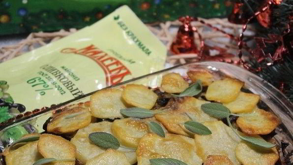 запеканка с картофелем, курицей и грибами