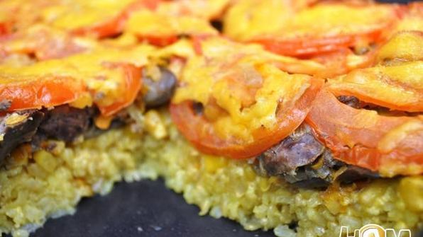 запеканка с печенью и бурым рисом