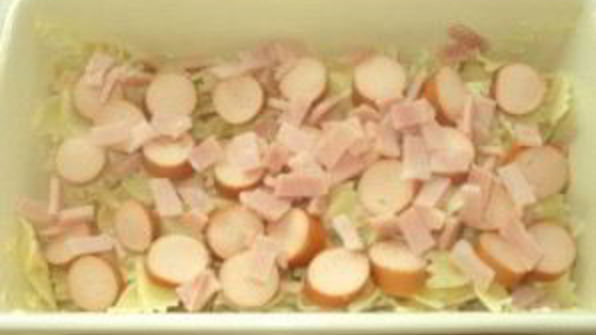 запеканка с сосисками