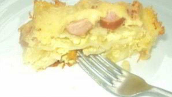 запеканка с сосисками