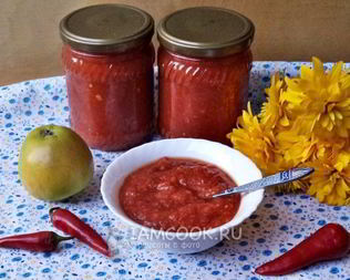 Аджика с яблоками на зиму