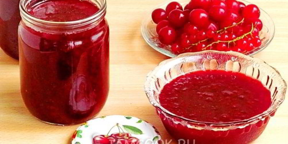 Рецепт джема из вишни и красной смородины