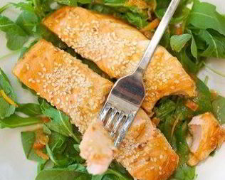 Лосось в апельсиновом джеме