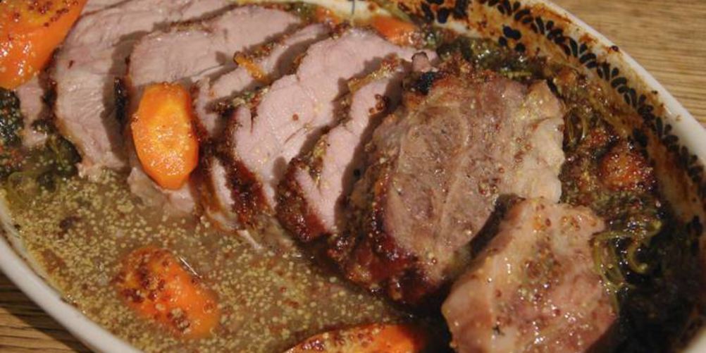 Рецепт свинины, запеченной в апельсиновом джеме с горчицей
