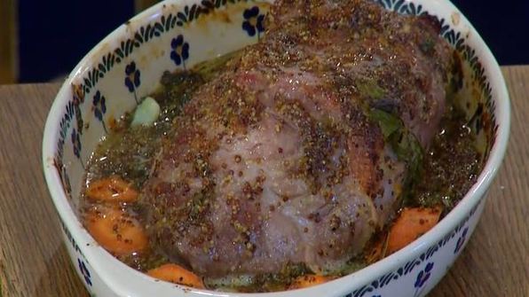 свинина, запеченная в апельсиновом джеме с горчицей