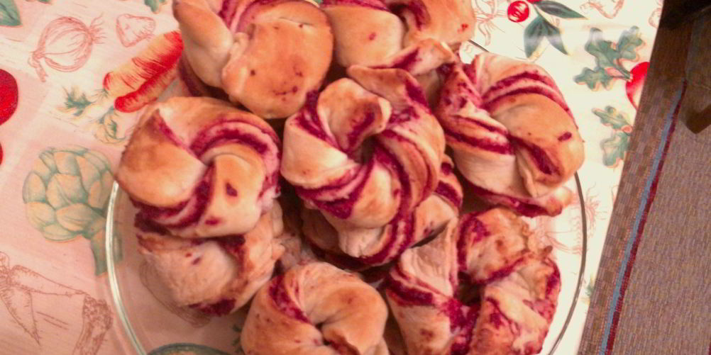 Рецепт веночков с клюквенным джемом