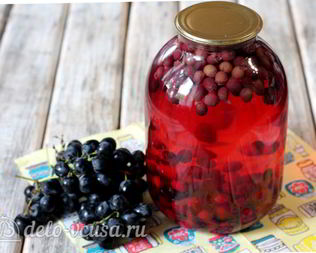 Компот из кизила и винограда на зиму