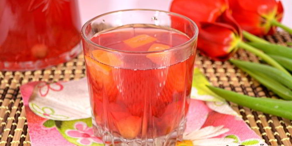 Рецепт вишневого компота с ягодами йошты и апельсином