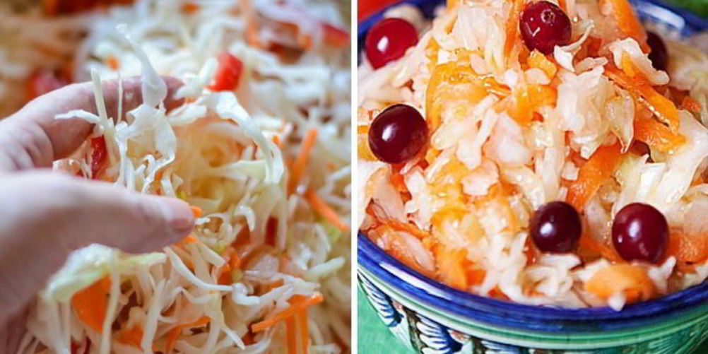 Рецепт квашеной капусты с брусникой
