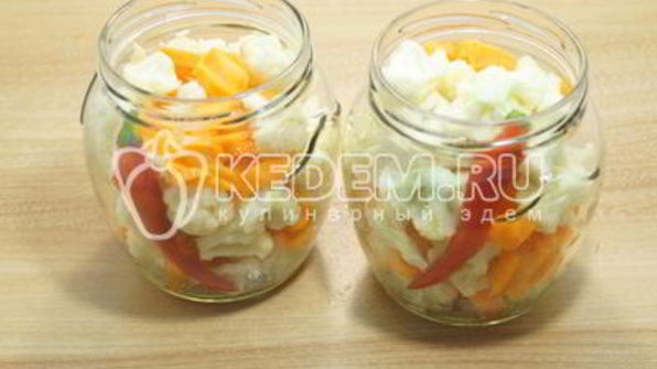 маринованная цветная капуста с морковью