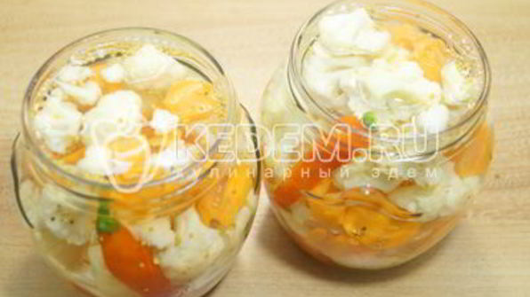 маринованная цветная капуста с морковью