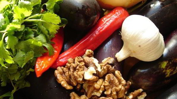маринованные баклажаны с ореховой начинкой