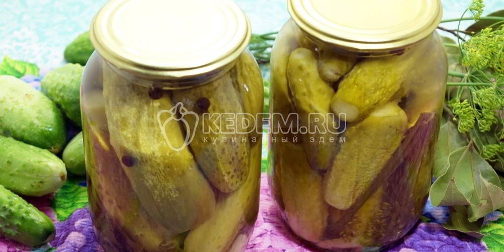 Рецепт маринованных огурцов в литровых банках