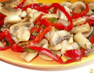 Маринованные шампиньоны со сладким перцем