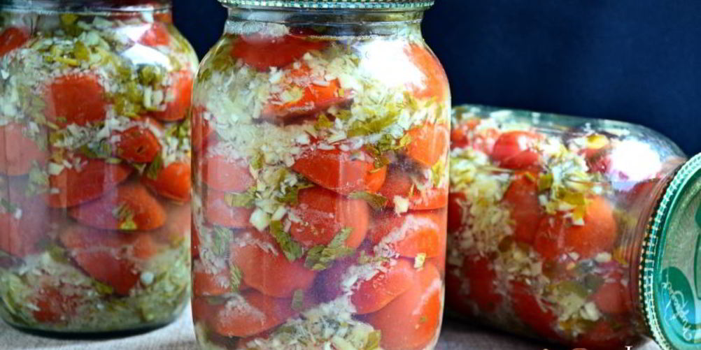 Рецепт помидоров маринованных с хреном на зиму