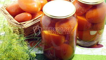 Помидоры маринованные в литровых банках