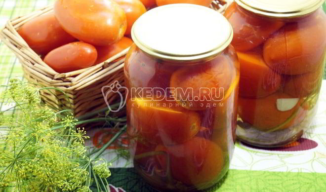 Помидоры маринованные в литровых банках